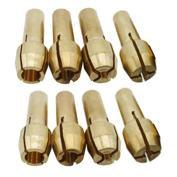 8Pcs Messing Drill Padrunid Bitti Komplekt 1mm/1.6 mm 2.3 mm/3,2 mm Pöörlevad Puurida Vahend Collet Adapter Tarvikud
