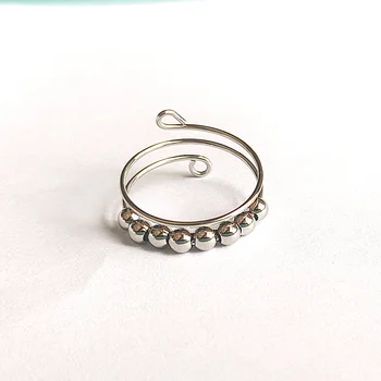 10tk Vabalt Pöörelda Anti Stress Ärevus Ringi Naised Reguleeritav Roostevabast Terasest DIY Beads Vurr Fidget Ringi Hulgimüük