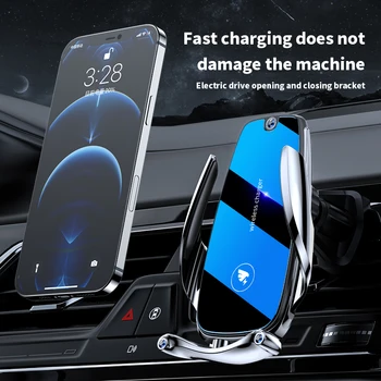 15W Traadita autolaadija Automaatne Kinnitus Kiire Laadimine Telefoni Omanik Mount Auto iPhone Huawei Samsung Smart Telefonid 2
