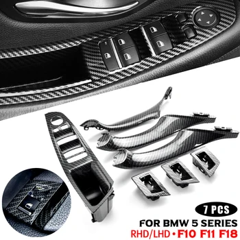 Sobivad BMW 5 Seeria F10 F11 F18 520 d 525d 530d 535i Carbon Fiber Auto RHD LHD Salongi Ukse Käepide Sisemine Paneel Tõmmake Kate Sisekujundus 1