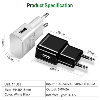 5V 2A USB Laadija Kaabel EU Pistik Samsung M32 M21 A22 A32 A52 A72 A12 5G A11 A21S A31 A41 A51 Tüüp-C USB kaudu Laadimine Telefoni Kaabel 2