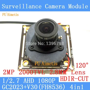PU'Aimetis 2MP 1920*1080 AHD CCTV 1080P öise nägemise Kaamera Moodul 1/2.7 2000TVL 2,8 mm lainurk-120degrees valve kaamera