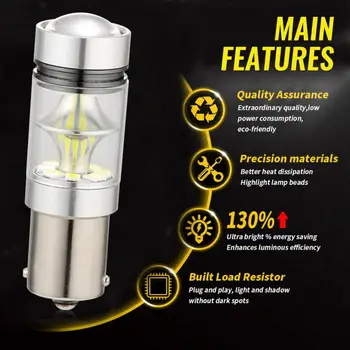 2tk Auto LED Pirn 100W 20 Led suunatuli Lamp Backup Stop Lamp 1000LM 360 Kraadi valgusnurk tagurdustulelatern Pirnid 2