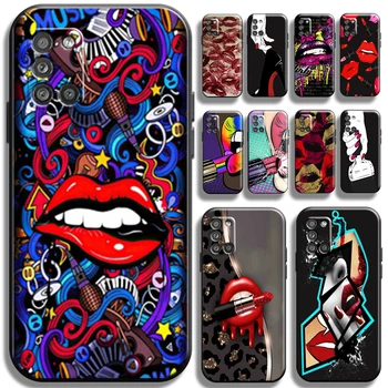 Sexy Girl Kiss Punased Huuled Telefon Case For Samsung Galaxy A31 A31 5G Tagasi Täieliku Kaitse Põrutuskindel Kate Vedel Räni Funda
