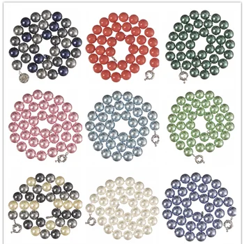 Elegantne multicolour Imitatsioon Pärl Choker Kaelakee Suur Ring Pearl Pulm Kaelakee Naiste Võlu Ehted 10mm 45cm 2