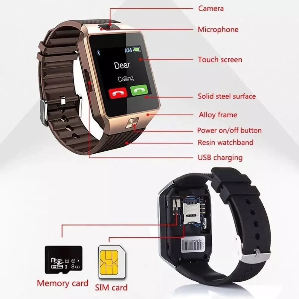 DZ09 Smart Watch Toetada SIM-Kaardi Mitut Keelt Puutetundlik Bluetooth-Sport Fitness Tracker Kaamera Randmerihm Smart Vaata Telefon Pilt 4